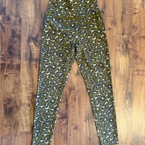 Aerie Olive and Black Animal Print Leggings